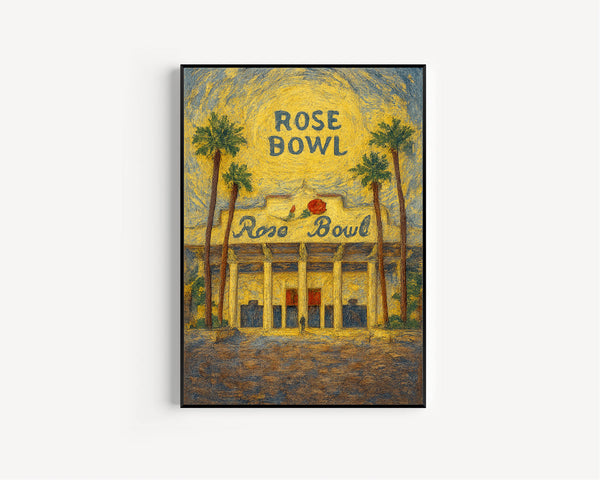 Rose Bowl Stadium Poster, Pasadena Sports Stadium Wall Art, Rose Bow Football Stadium Print, Football Arena Wall Print