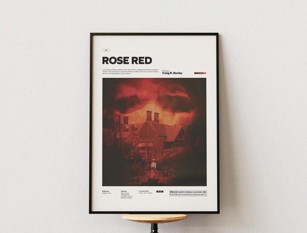 Rose Red Poster, Stephen King Miniseries Art, Haunted House Horror Print, Paranormal Thriller Decor, Cult Classic Movie Poster 1868261942