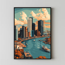 Rotterdam Travel Poster, Travel Print of Rotterdam, Netherlands 2