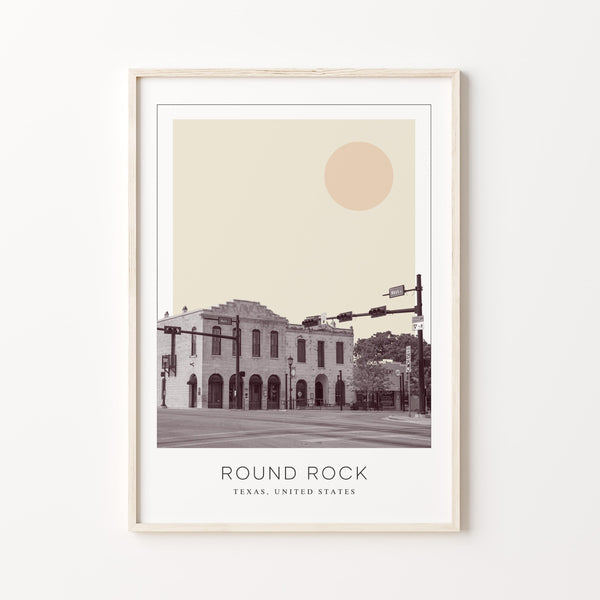 Round Rock Poster Print, Round Rock Travel Poster, Round Rock Minimalistic Wall Art, Round Rock, Texas, United States 1882437875