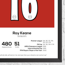 Roy Keane Legend Stats Football Print 1274201631