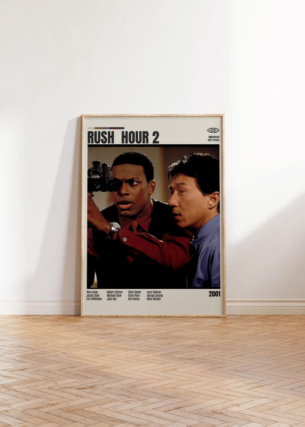 Rush Hour 2,Brett Ratner,Minimalist Movie Poster, Retro Movie Poster, Mid century modern, Vintage Retro Art Print, Best Movies 4321122786