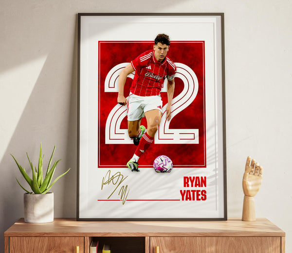 Ryan Yates Poster Nottingham Soccer Print, Football Print 4394254320
