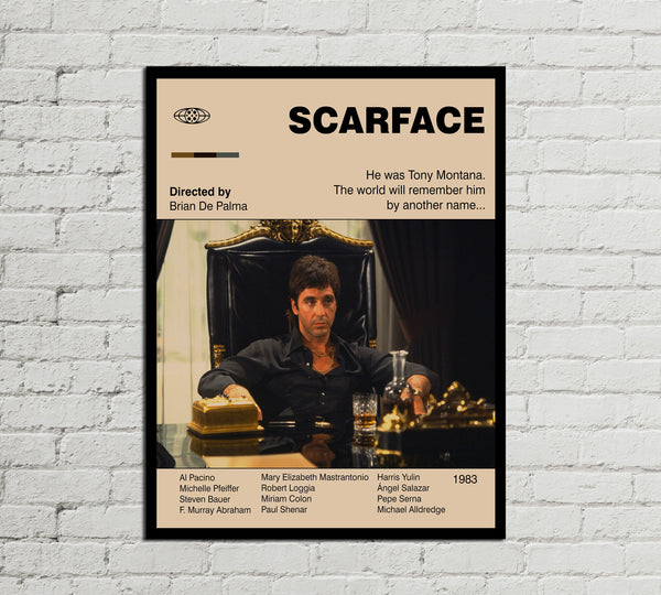 SCARFACE POSTER - Movie Poster - Mid Century Modern Poster - Minimalist Poster - Printable Poster - Digital Art - Scarface Print - Wall Art 1211812175 9103