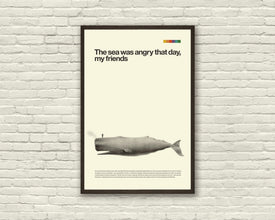 SEINFELD Inspired Poster, Whale, Art Print - Minimalist, Helvetica, Mid-Century Modern, Black and white, Swiss, Poster, Nautical 716615218