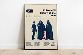 STAR WARS - Return of the Jedi Poster - Luke Skywalker, Darth Vader, Darth Sidious - Mid Century Modern Poster - Digital Art - Printable Art 1323924297