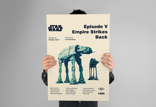 STAR WARS POSTER - Empire Strikes Back Poster - Mid Century Modern Poster - Minimalist Art Poster - Digital Art - Printable Art 1323926977