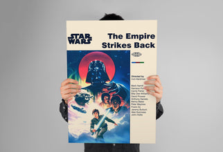 STAR WARS POSTER - Empire Strikes Back Poster - Mid Century Modern Poster - Minimalist Art Poster - Digital Art - Printable Art 1899070115