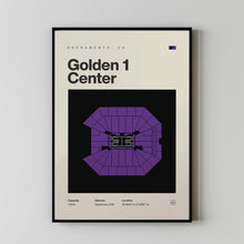 Sacramento Kings Poster, Golden 1 Center Stadium Print, Mid Century Modern Basketball P-EJBL41