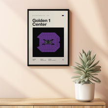 Sacramento Kings Poster, Golden 1 Center Stadium Print, Mid Century Modern Basketball P-EJBL41