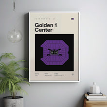 Sacramento Kings Poster, Golden 1 Center Stadium Print, Mid Century Modern Basketball P-EJBL41