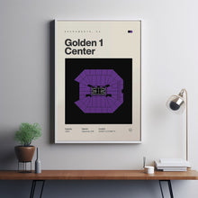 Sacramento Kings Poster, Golden 1 Center Stadium Print, Mid Century Modern Basketball P-EJBL41