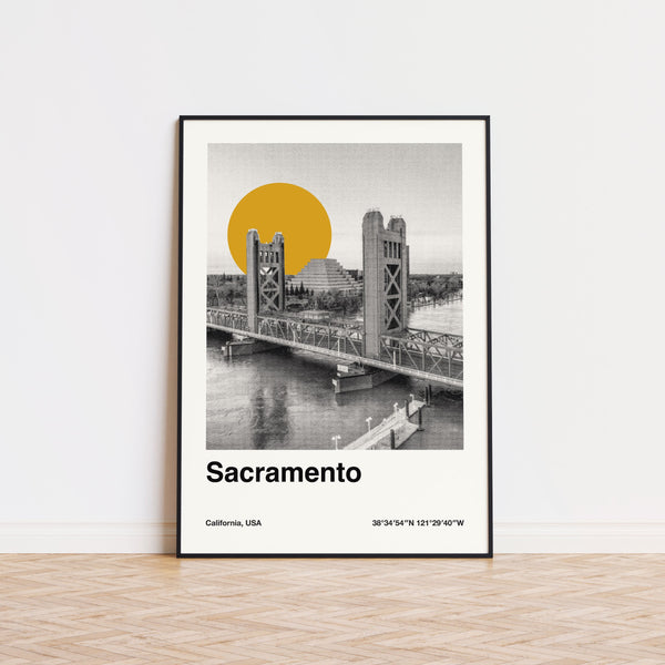 Sacramento Poster  Minimalist Travel Poster  Skyline Minimalist Art  Retro Art Print  Wall Art  California 1557270664