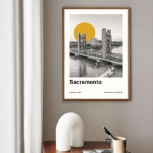 Sacramento Poster  Minimalist Travel Poster  Skyline Minimalist Art  Retro Art Print  Wall Art  California 1557270664