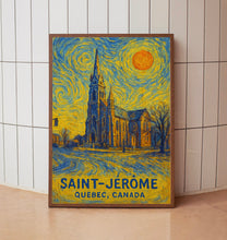 Saint-Jérôme Poster Print, Saint-Jérôme Travel Poster, Saint-Jérôme Van Gogh Style Wall Art, Saint-Jérôme, Quebec, Canada