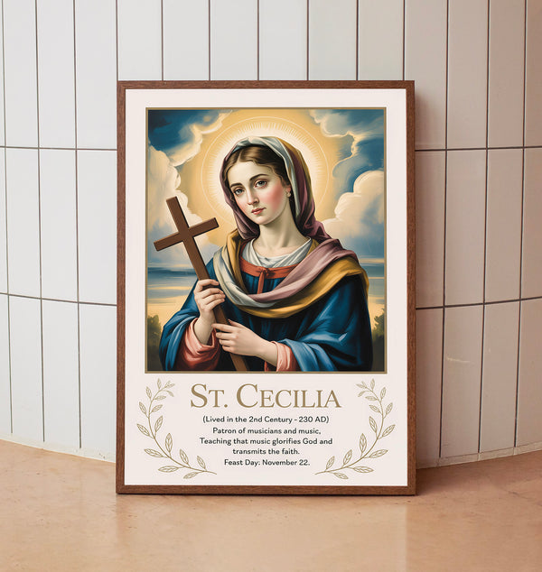 Saint Cecilia, Home Decor, Birthday Gifts, Housewarming Gifts, Wall Art, Catholic Art1