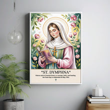 Saint Dymphna, Birthday Gift, Housewarming Gift, Wall Art, Catholic Art2