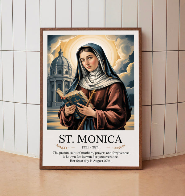 Saint Monica, home decor, birthday gifts, housewarming gifts, wall art, Catholic art 2