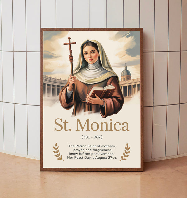 Saint Monica, home decor, birthday gifts, housewarming gifts, wall art, Catholic art, sacred art