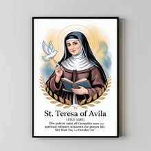 Saint Teresa, Catholic Gifts, Birthday Gifts, Wall Art, Sacred Art, Carmelite Nun, Teresa of Avila