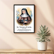 Saint Teresa, Catholic Gifts, Birthday Gifts, Wall Art, Sacred Art, Carmelite Nun, Teresa of Avila