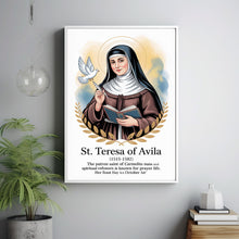 Saint Teresa, Catholic Gifts, Birthday Gifts, Wall Art, Sacred Art, Carmelite Nun, Teresa of Avila