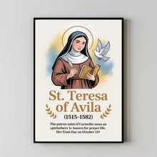 Saint Teresa, Catholic Gifts, Birthday Gifts, Wall Art, Sacred Art, Carmelite Nun, Teresa of Avila 1