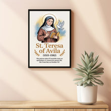 Saint Teresa, Catholic Gifts, Birthday Gifts, Wall Art, Sacred Art, Carmelite Nun, Teresa of Avila 1