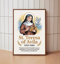 Saint Teresa, Catholic Gifts, Birthday Gifts, Wall Art, Sacred Art, Carmelite Nun, Teresa of Avila 1