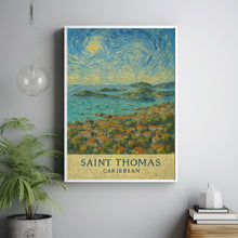 Saint Thomas Print, Saint Thomas Photo Poster, Saint Thomas Travel Wall Art, Saint Thomas Map Print, Saint Thomas Van Gogh Style, Caribbean