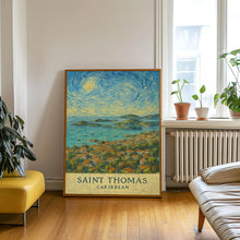 Saint Thomas Print, Saint Thomas Photo Poster, Saint Thomas Travel Wall Art, Saint Thomas Map Print, Saint Thomas Van Gogh Style, Caribbean