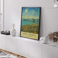 Saint Thomas Print, Saint Thomas Photo Poster, Saint Thomas Travel Wall Art, Saint Thomas Map Print, Saint Thomas Van Gogh Style, Caribbean
