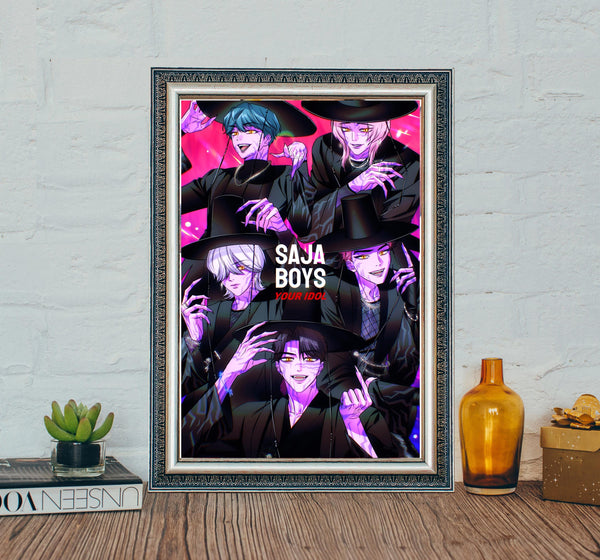 Saja boys KPop Demon Hunters Poster, KPop Demon Hunters 2025 Movie Poster, Classic Anime Movie Canvas Cloth Poster 4359586948