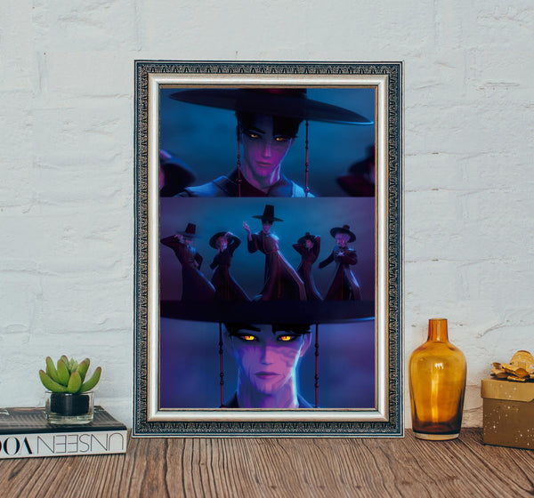 Saja boys KPop Demon Hunters Poster, KPop Demon Hunters 2025 Movie Poster, Classic Anime Movie Canvas Cloth Poster 4359586948 - Copy (3)