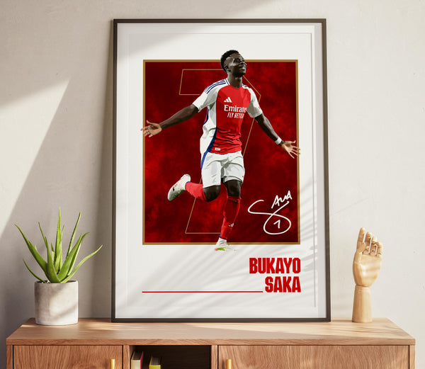 Saka Football Poster North London Football Print for Fans 4384255206