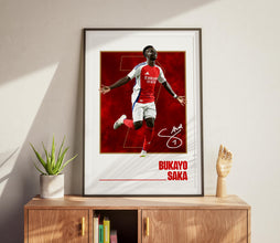 Saka Football Poster North London Football Print for Fans 4384255206