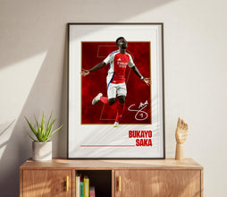 Saka Football Poster North London Football Print for Fans 4384255206