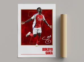 Saka Football Poster North London Football Print for Fans 4384255206