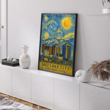 Salt Lake City Poster Print, Salt Lake City Travel Poster, Salt Lake City Van Gogh Style Wall Art, Salt Lake City, Utah, United States