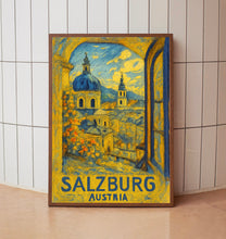 Salzburg Austrian travel poster, Salzburg City Travel Art Wall Decor, Home Decor Wall Art Travel Poster Gifts, Austrian Travel Print