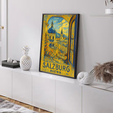 Salzburg Austrian travel poster, Salzburg City Travel Art Wall Decor, Home Decor Wall Art Travel Poster Gifts, Austrian Travel Print