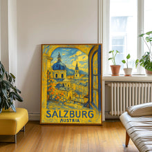 Salzburg Austrian travel poster, Salzburg City Travel Art Wall Decor, Home Decor Wall Art Travel Poster Gifts, Austrian Travel Print