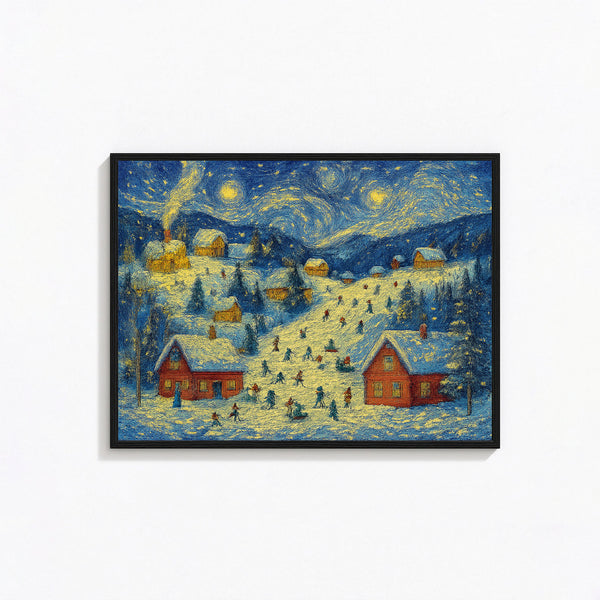 Samsung Art Vintage Winter Ski Resort Landscape