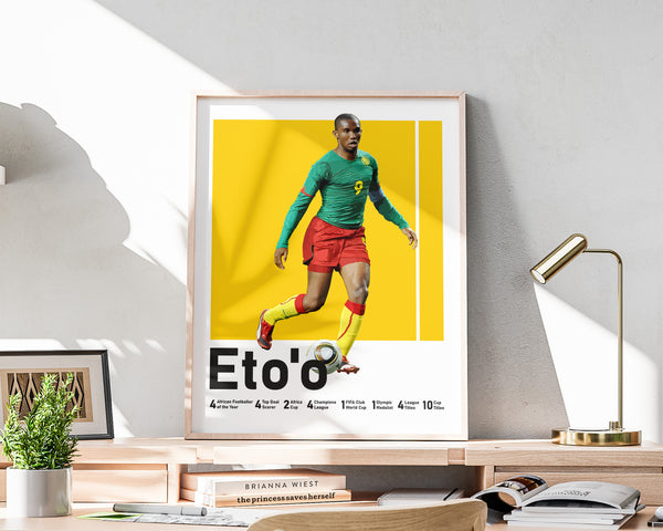 Samuel Eto'o Poster, Cameroonian Football Legend Sport Poster 1598542304