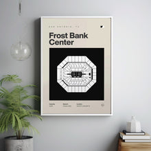 San Antonio Spurs Poster, Frost Bank Center Print, Mid Century Modern Basketball Wall A-BWDUVZ