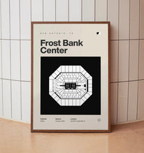 San Antonio Spurs Poster, Frost Bank Center Print, Mid Century Modern Basketball Wall A-BWDUVZ