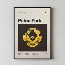 San Diego Ballpark Poster, Petco Park Stadium Print, Mid Century Modern Baseball Poster-FXC60W