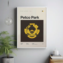 San Diego Ballpark Poster, Petco Park Stadium Print, Mid Century Modern Baseball Poster-FXC60W