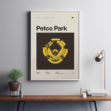 San Diego Ballpark Poster, Petco Park Stadium Print, Mid Century Modern Baseball Poster-FXC60W