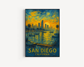 San Diego California Travel Poster, San Diego Travel Wall Poster Print, California coast Wall Art, San diego Wall Art Gallery